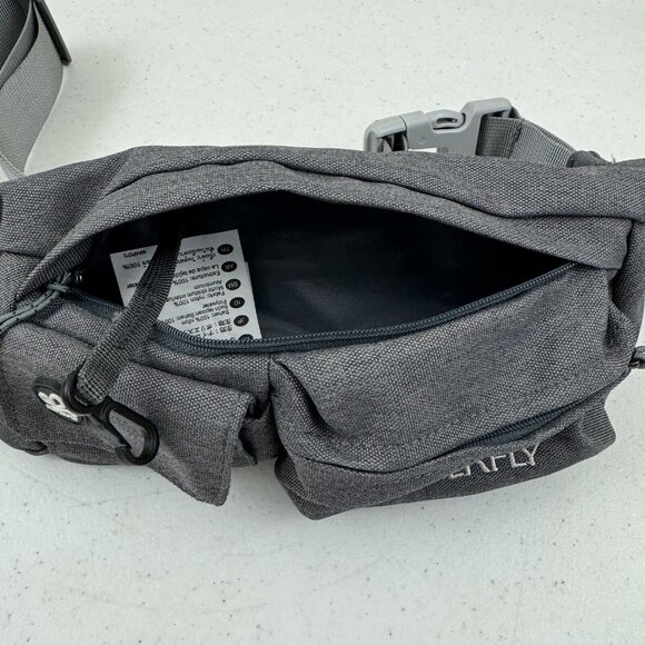 WATERFLY Fanny Pack Chest Bag Lightweight Adjustable Belt Zip Pockets Gray - Picture 5 of 13